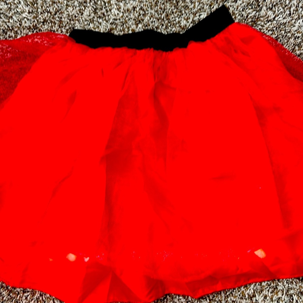 Red tulle mini skirt with lights. Bought for a Halloween costume